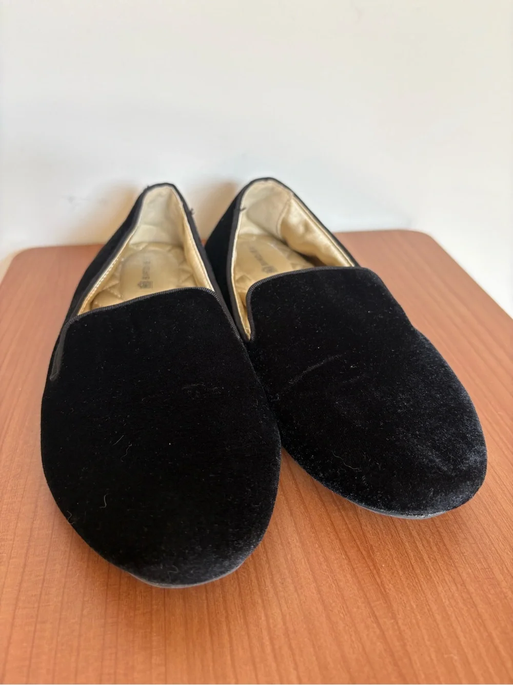 Birdies The Starling Velvet Slipper Flats in Black Size 6.5